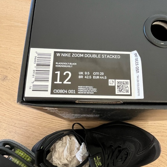 NIKE • NIB Nike Double Stacked black sneaker size 12 - Picture 9 of 9